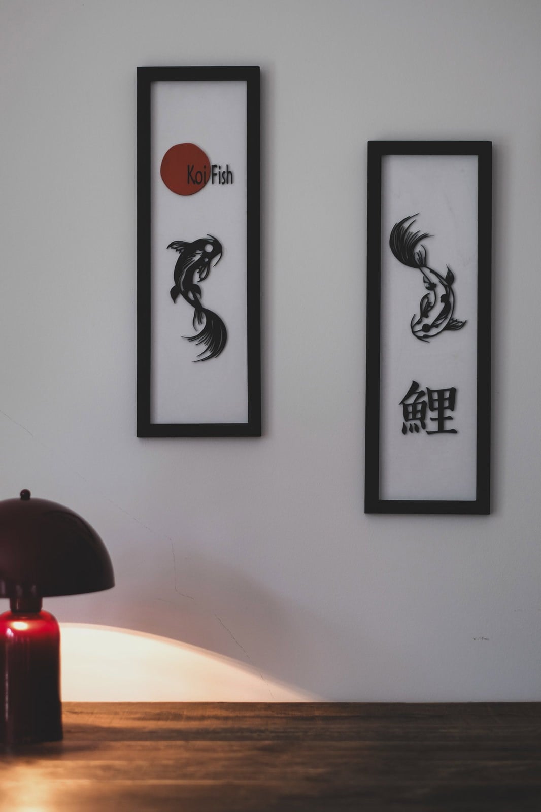 KOI FISH - 2'li Ahşap Duvar Tablosu