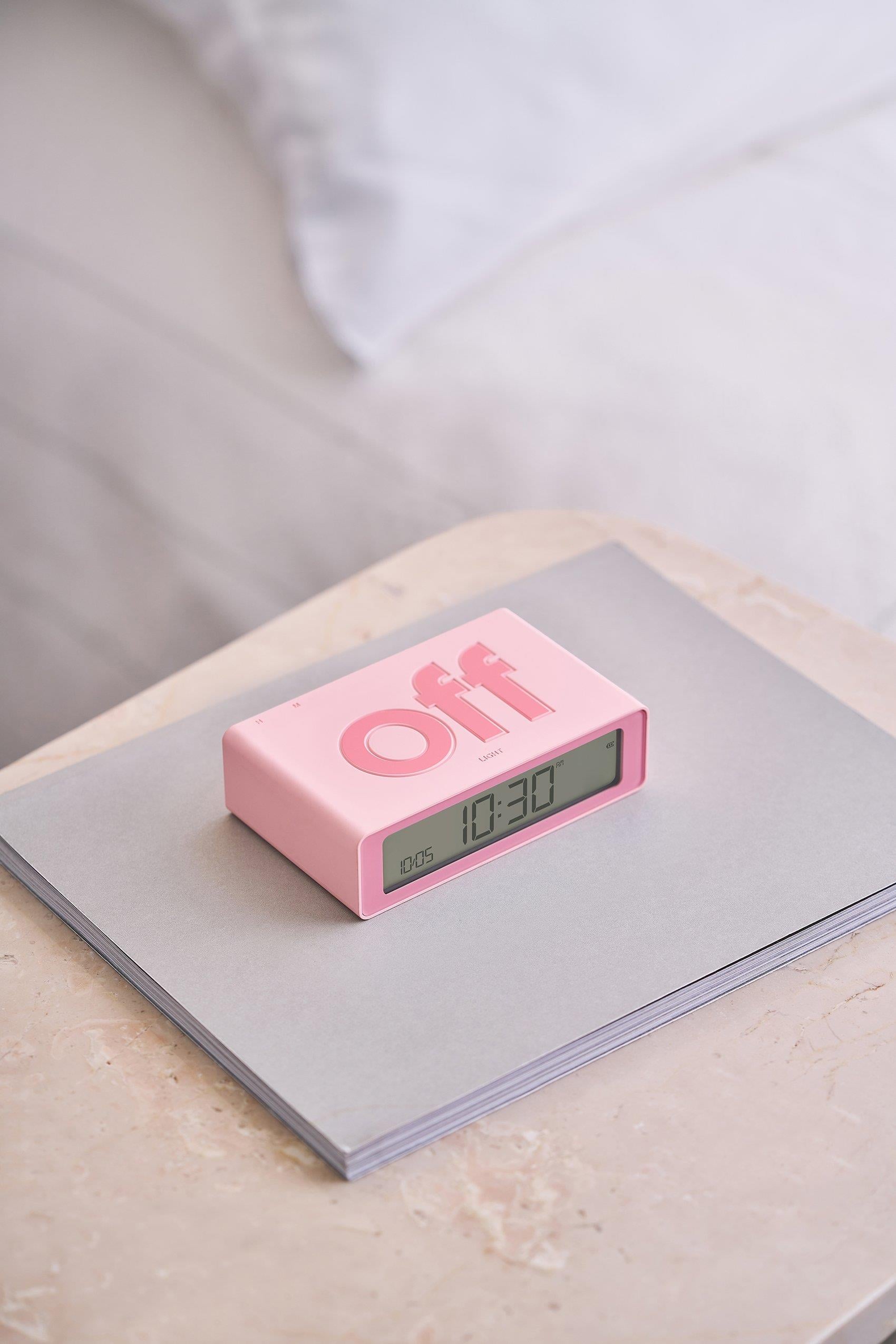 Lexon Flip Mini Şarj Edilebilir Alarm Saat Pembe