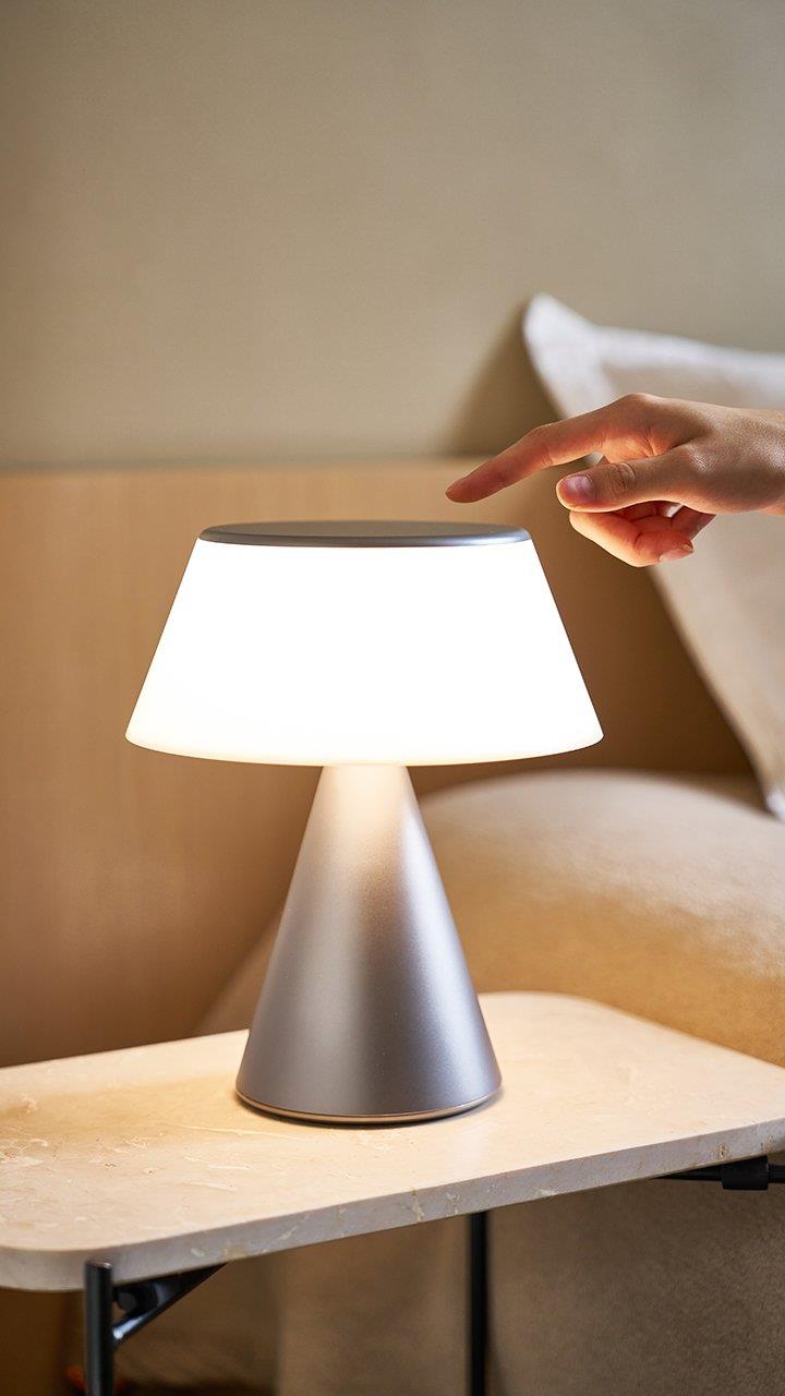 Lexon Luma XL Led Lamba Metalik Gri