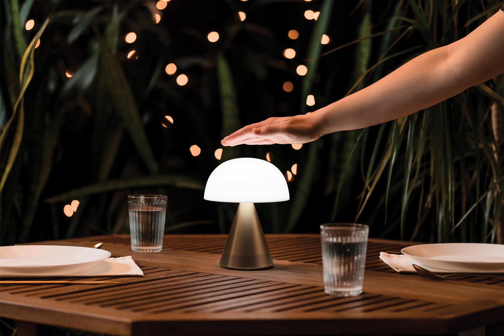 Lexon Mina L Led Lamba ve  Bluetooth Hoparlör Dore