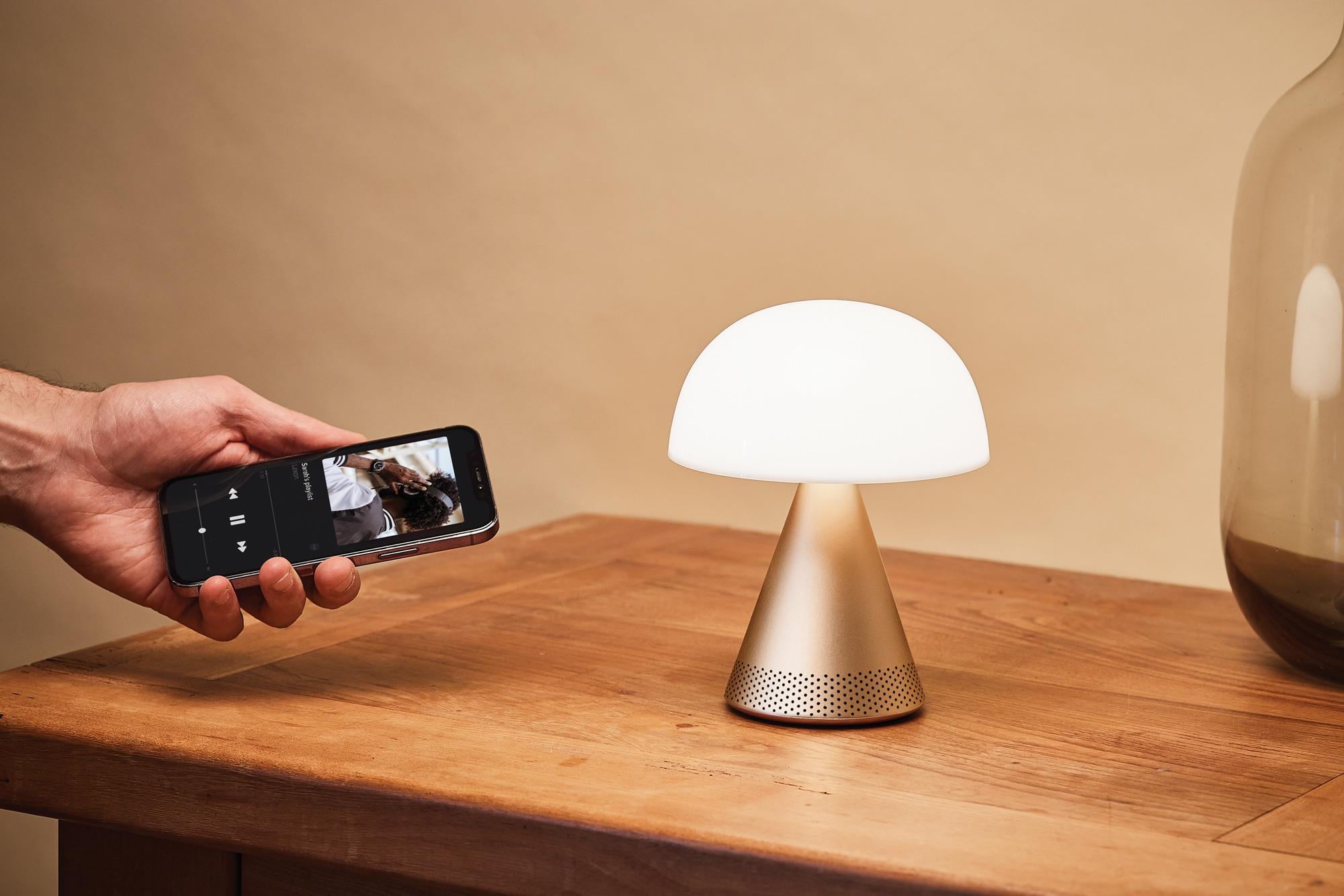 Lexon Mina L Led Lamba ve  Bluetooth Hoparlör Dore