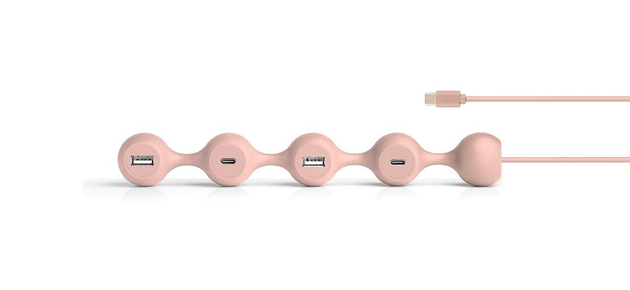 Lexon Peas Hub C USB Çoğaltıcı Pembe