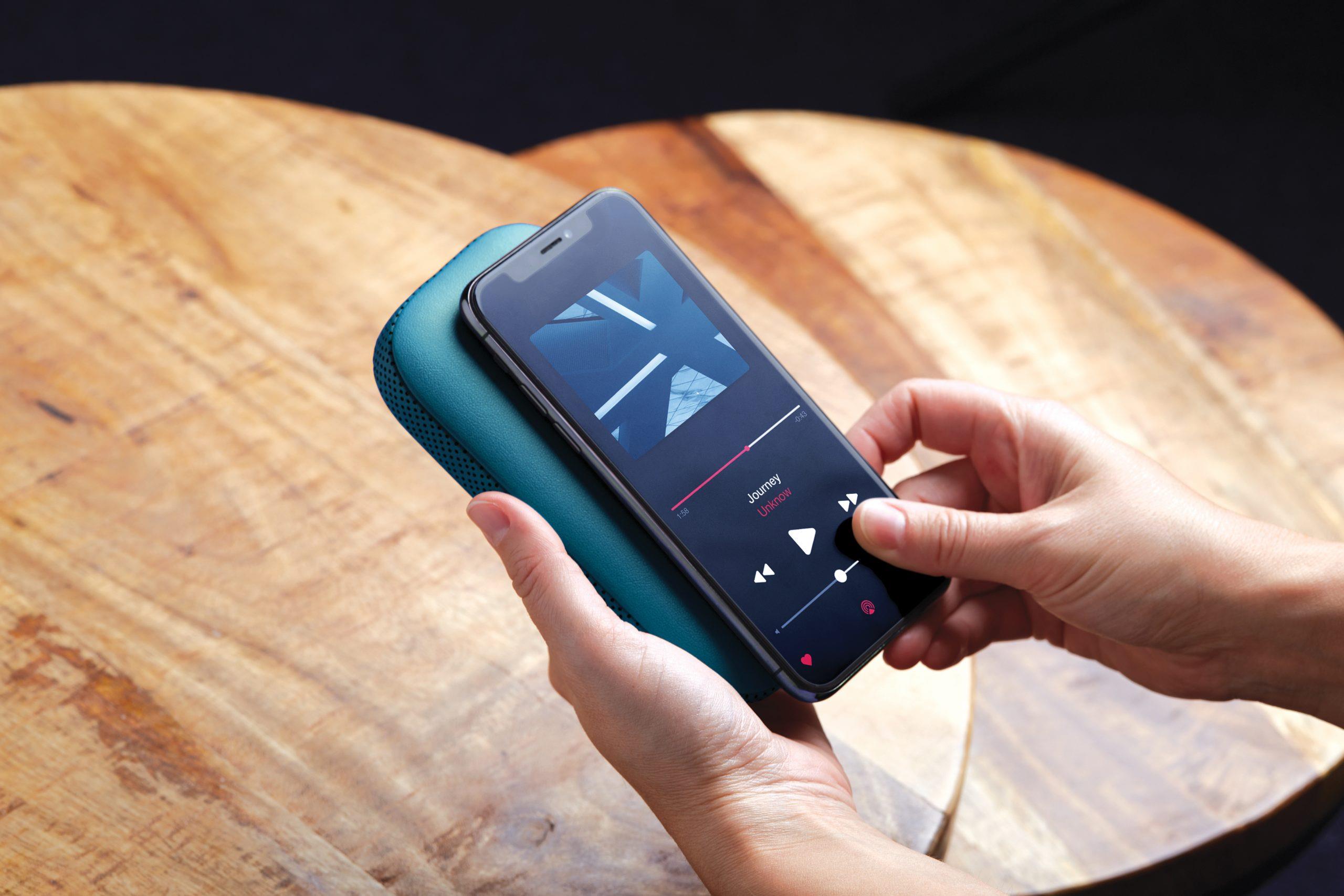 Lexon Powersound Deri Kablosuz  Şarj Cihazı ve Bluetooth Hoparlör