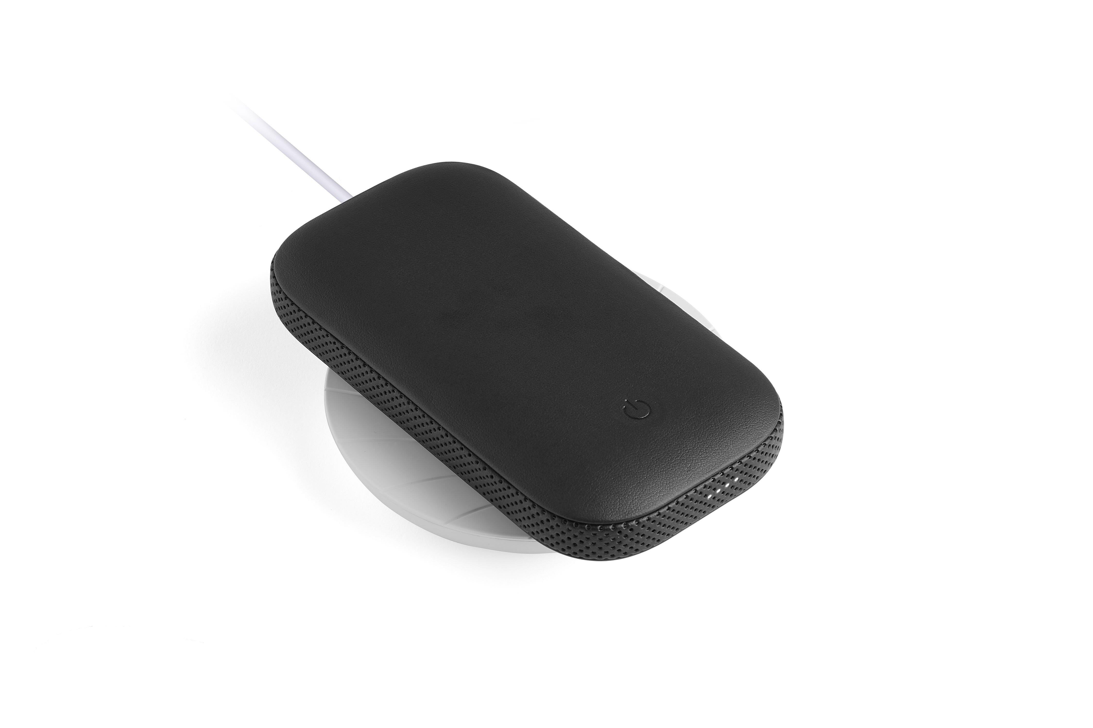 Lexon Powersound Deri Kablosuz Şarj Cihazı ve Bluetooth Hoparlör- Siyah