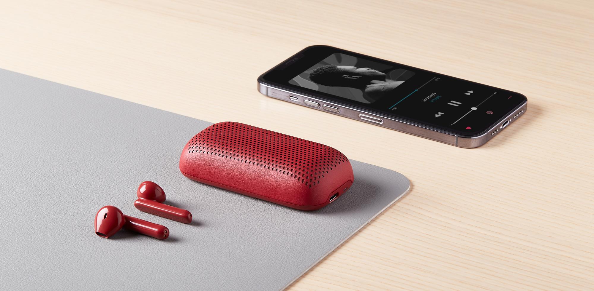 Lexon Speakerbuds Bluetooth Kulaklık & Bluetooth Hoparlör Kırmızı