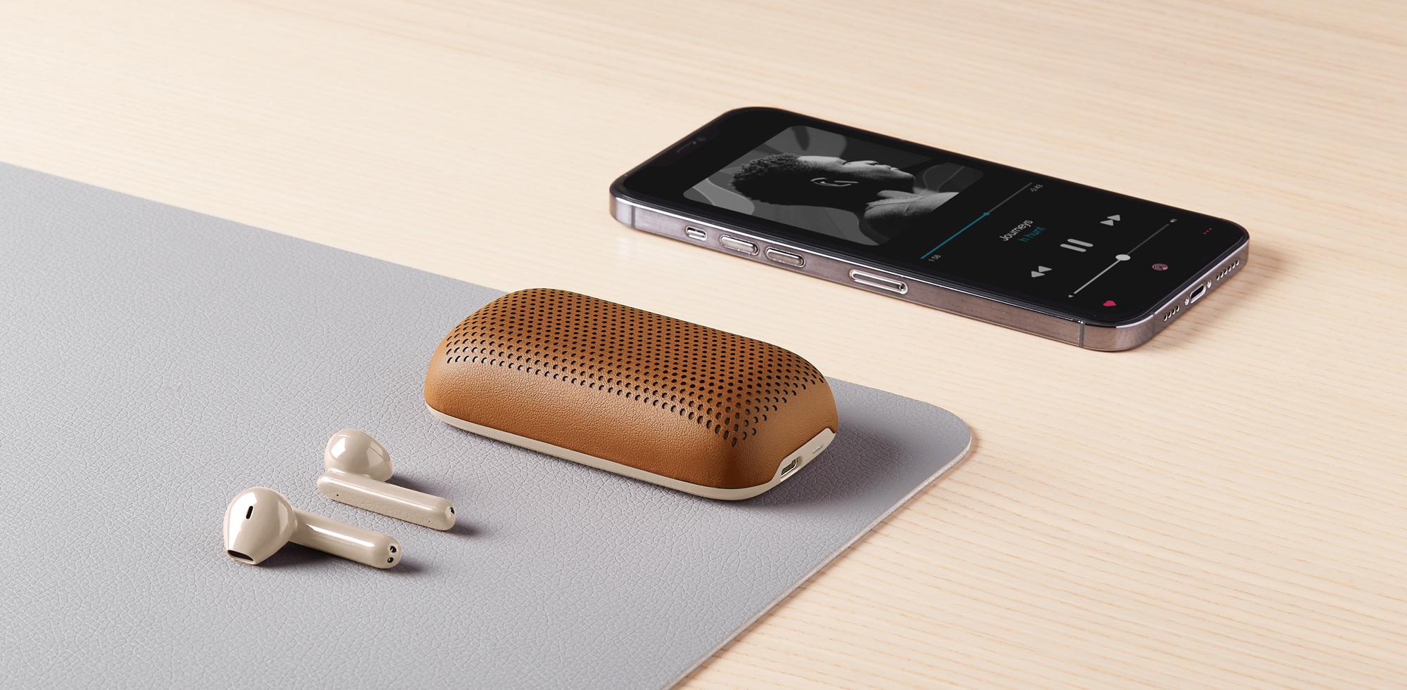Lexon Speakerbuds Bluetooth Kulaklık & Bluetooth Hoparlör Kahverengi