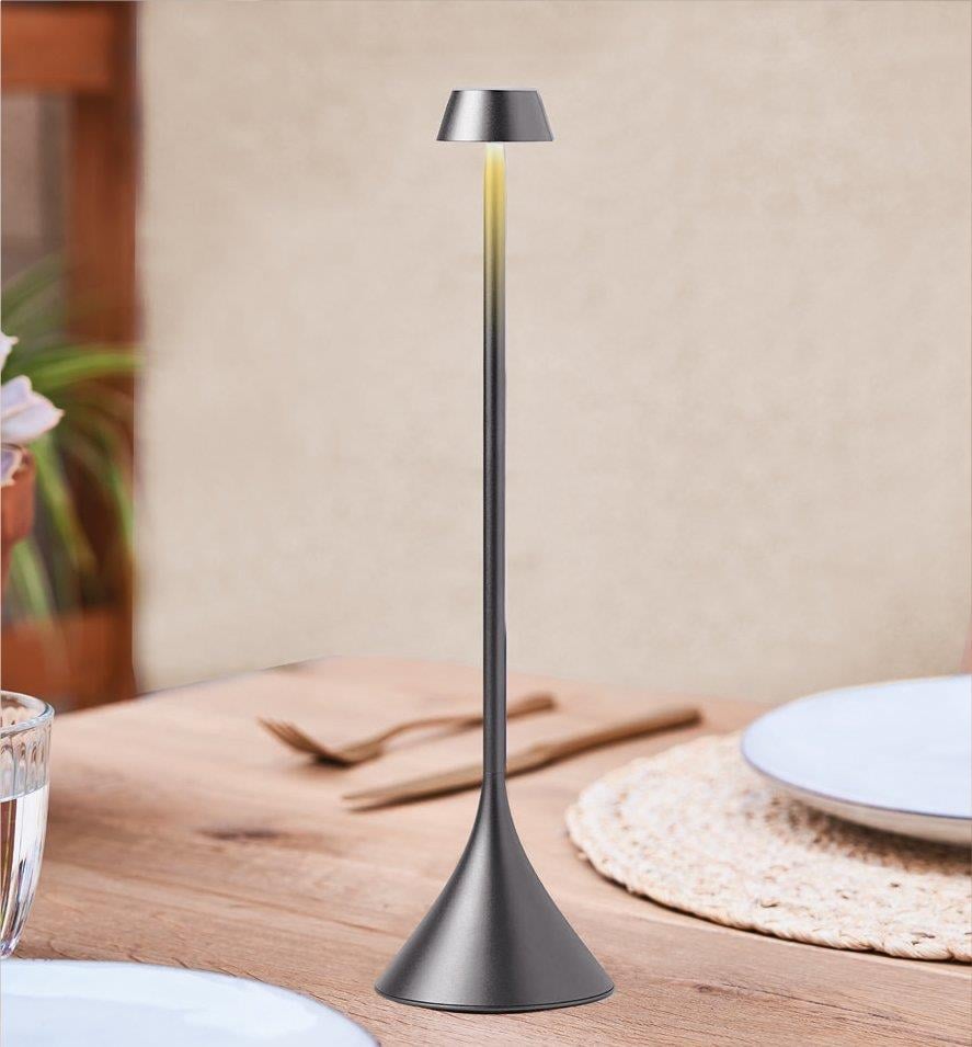Lexon Steli Shade Led Masa Lambası Metalik Gri