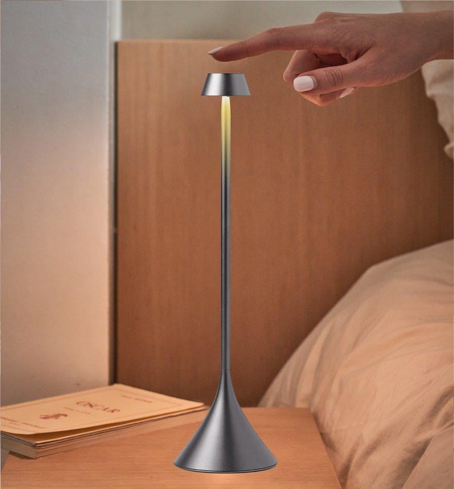 Lexon Steli Shade Led Masa Lambası Metalik Gri