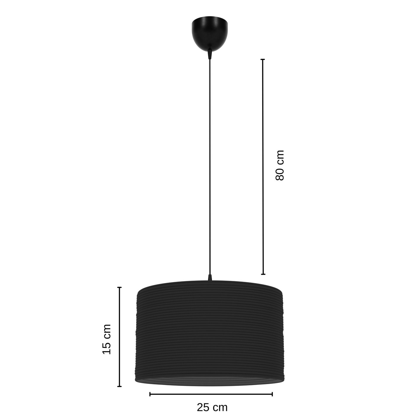 Loop El Yapımı Dekoratif Tasarım Jüt Avize (Siyah, 520gr.)