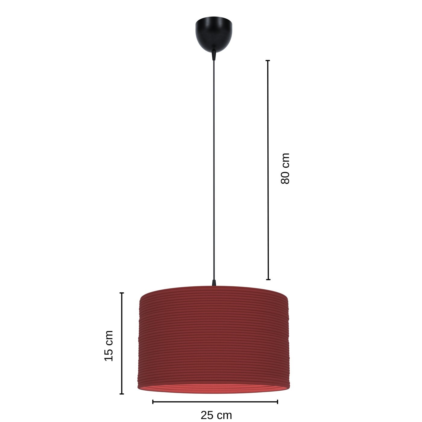 Loop El Yapımı Dekoratif Tasarım Jüt Avize (Kırmızı, 520gr.)