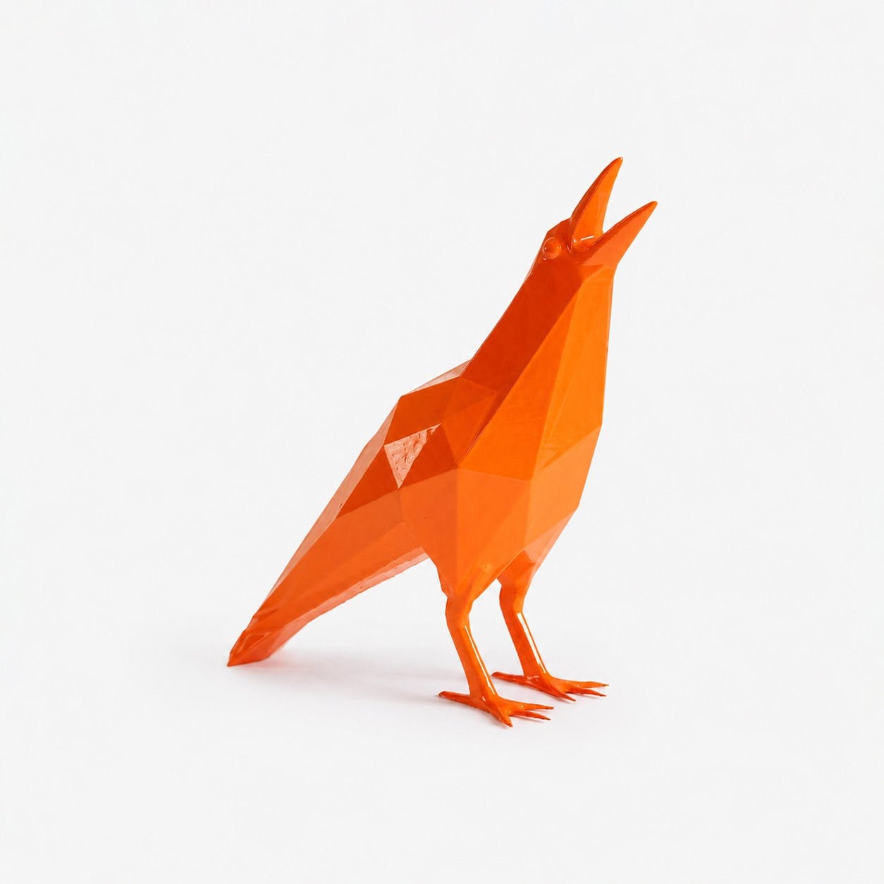 Low Poly Karga Figürü | Turuncu