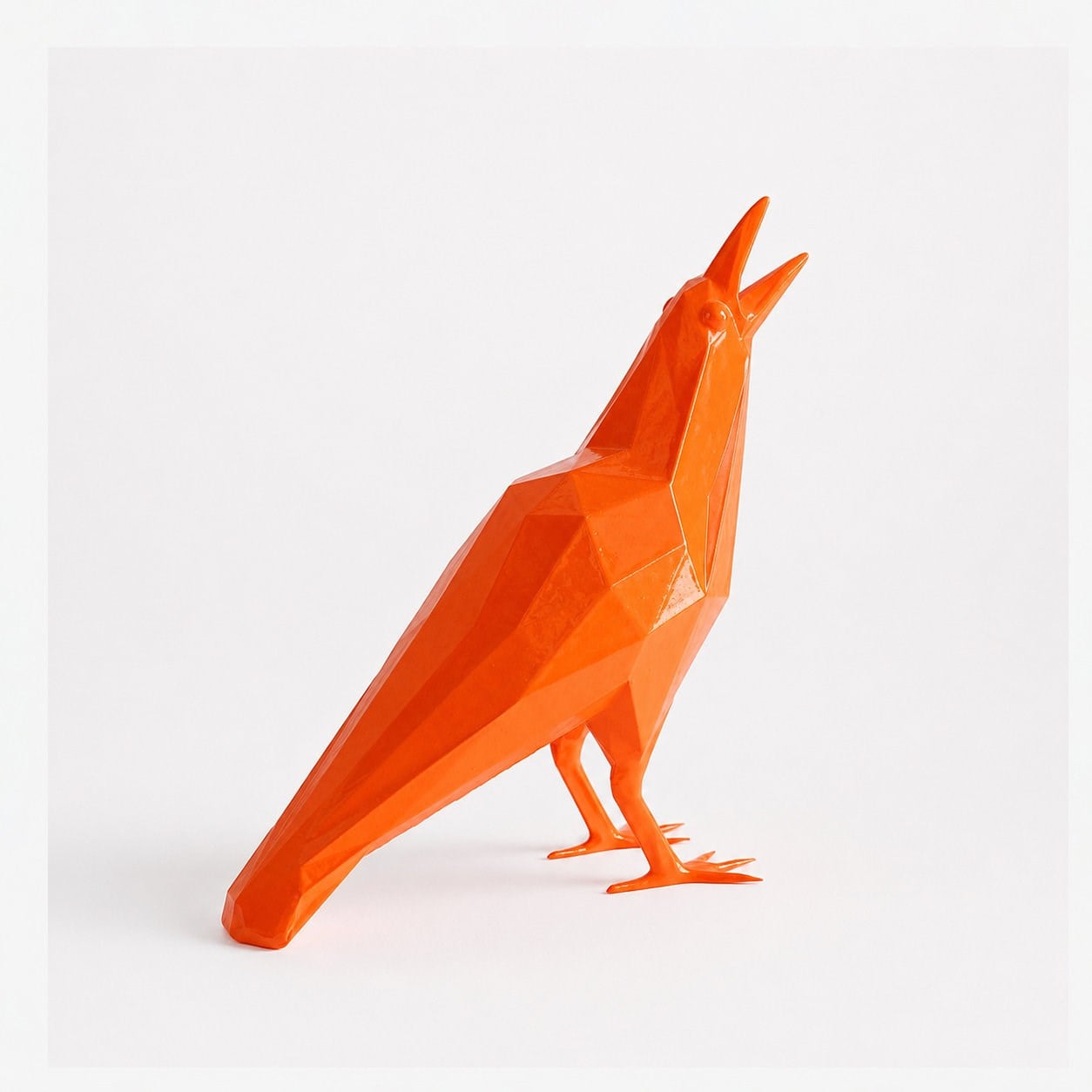Low Poly Karga Figürü | Turuncu
