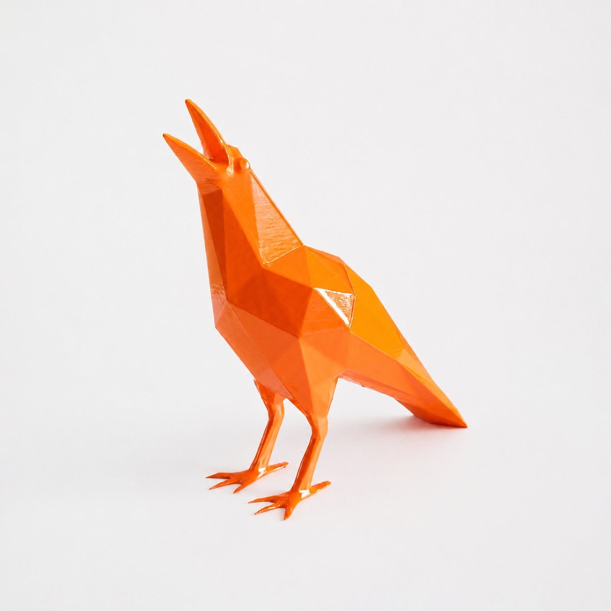 Low Poly Karga Figürü | Turuncu