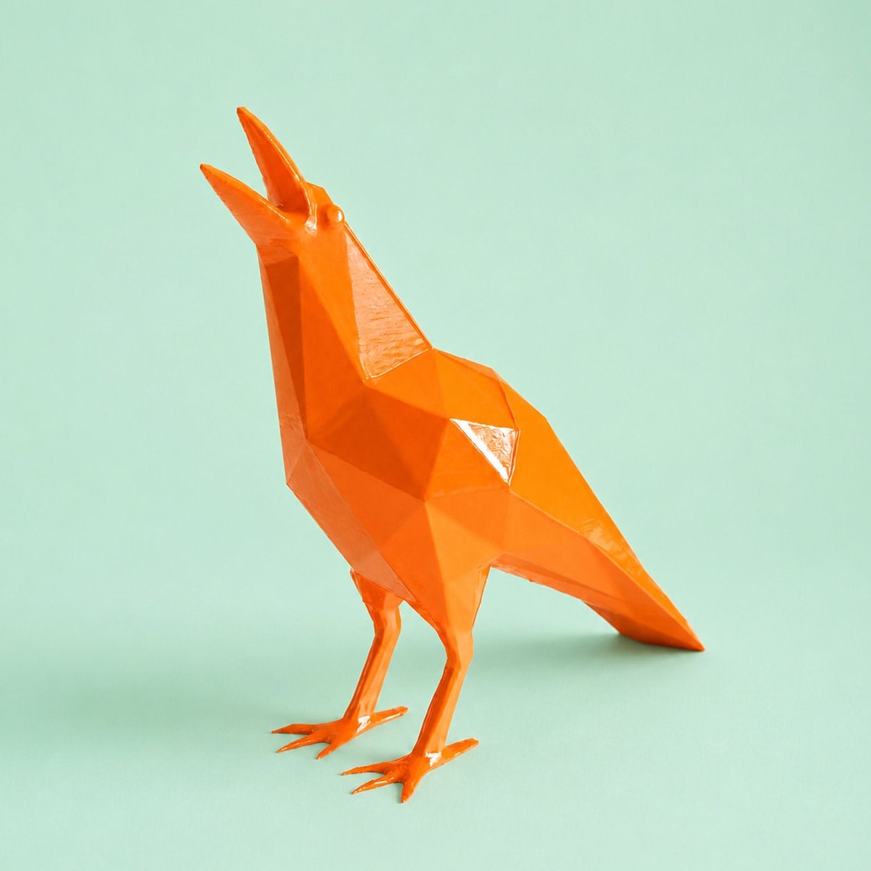 Low Poly Karga Figürü | Turuncu