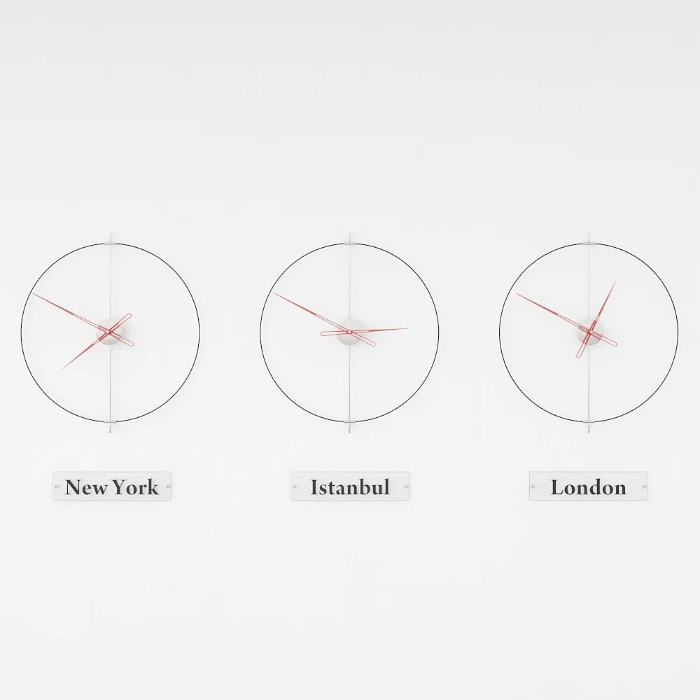 Massive Simple World Clocks Duvar Saati