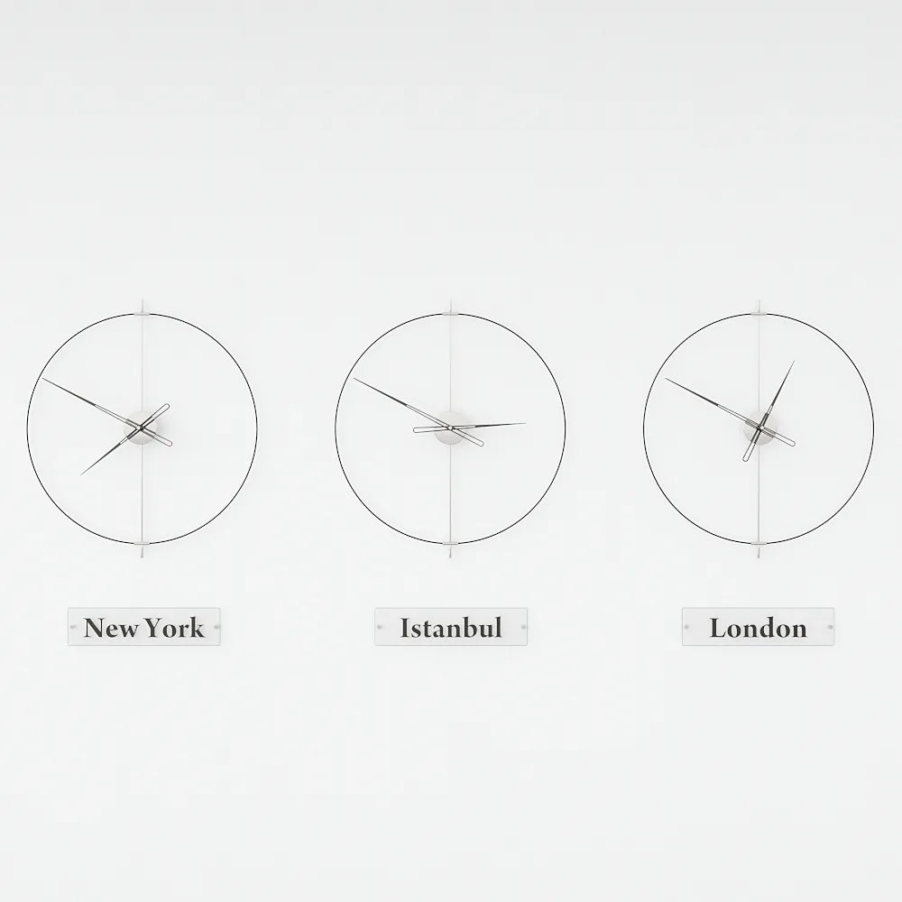 Massive Simple World Clocks Duvar Saati