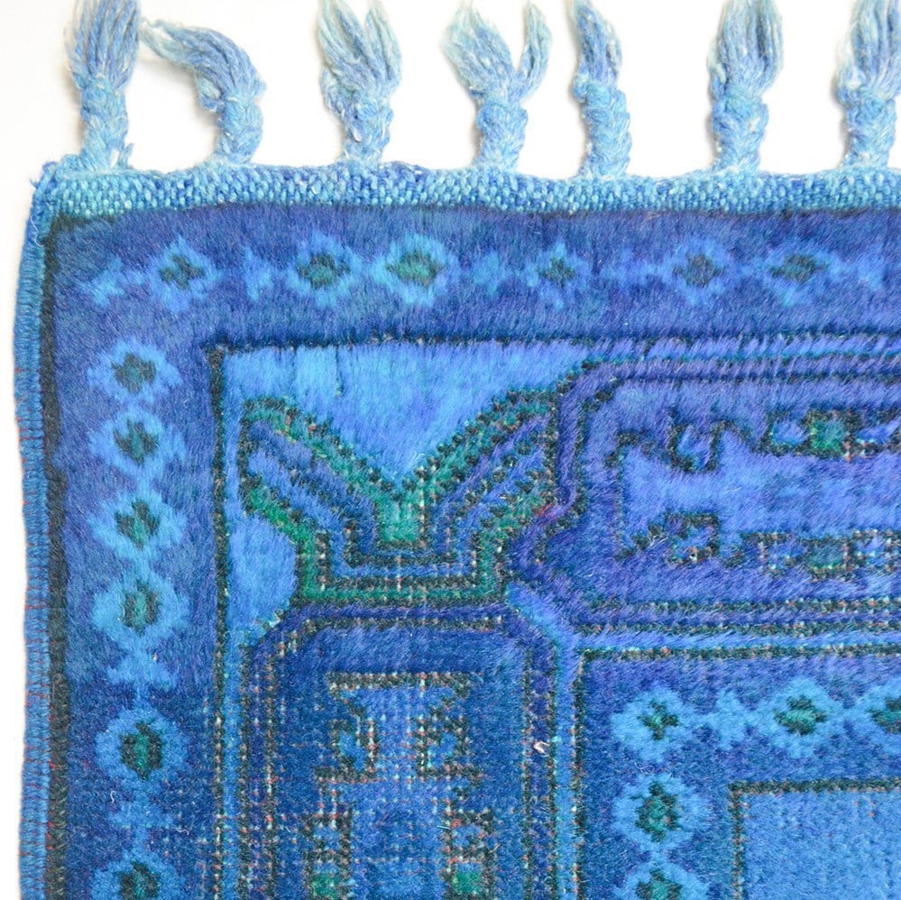 Mavi Renk Vintage Geleneksel Kars Halısı 130x215 cm