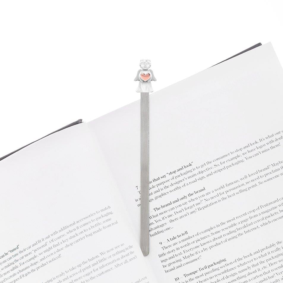 Metalmorphose Melek &  Rose Gold Kalp Kitap Ayracı