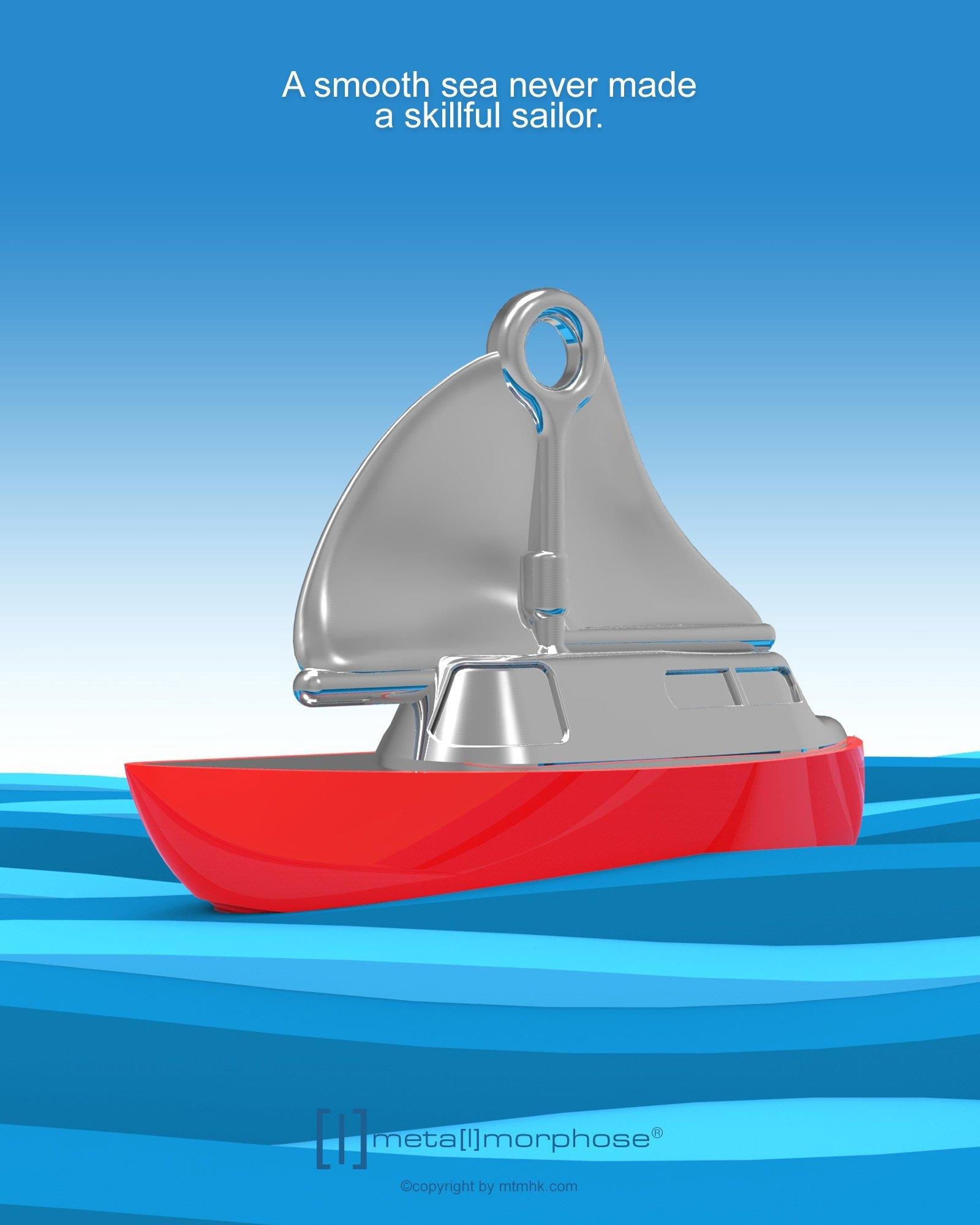Metalmorphose Yelkenli Tekne Anahtarlık