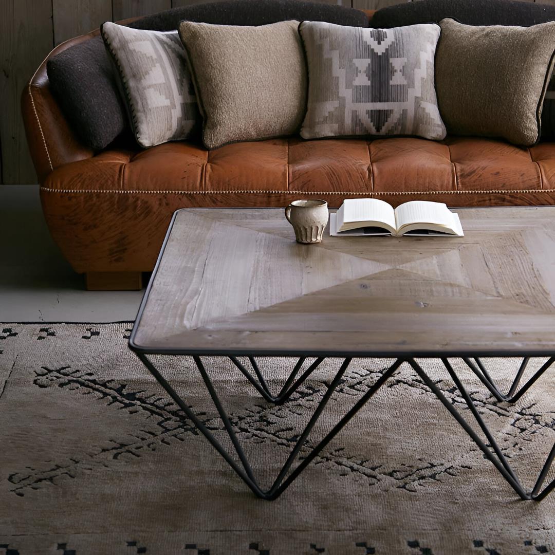Modern Ahşap & Metal Orta Sehpa