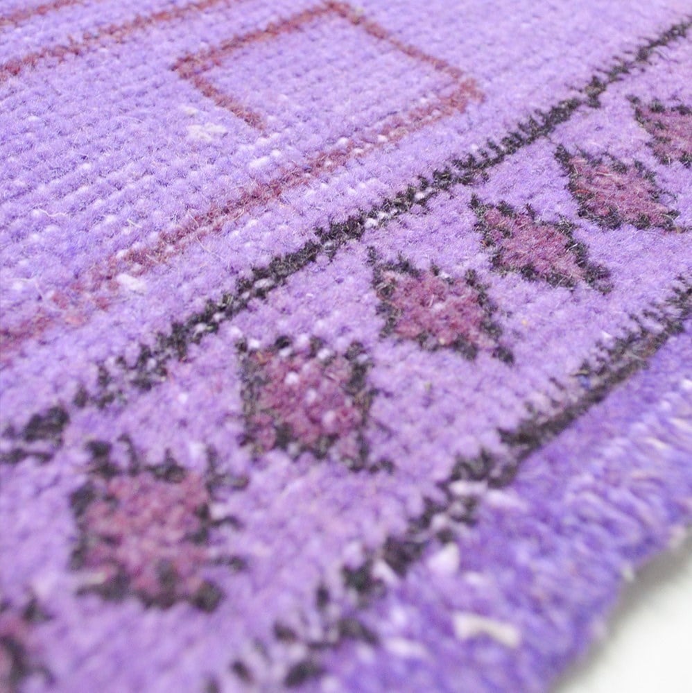 Mor Renk Vintage Çiçek Desenli Isparta Halısı 160x260 cm