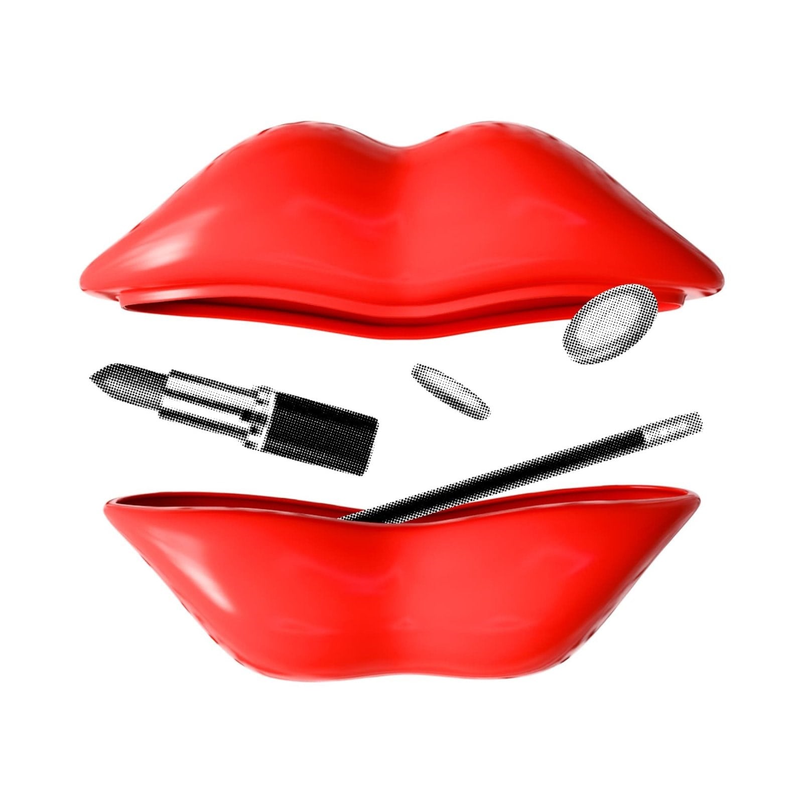 Mustard Hot Lips Seramik Organizer Kutu