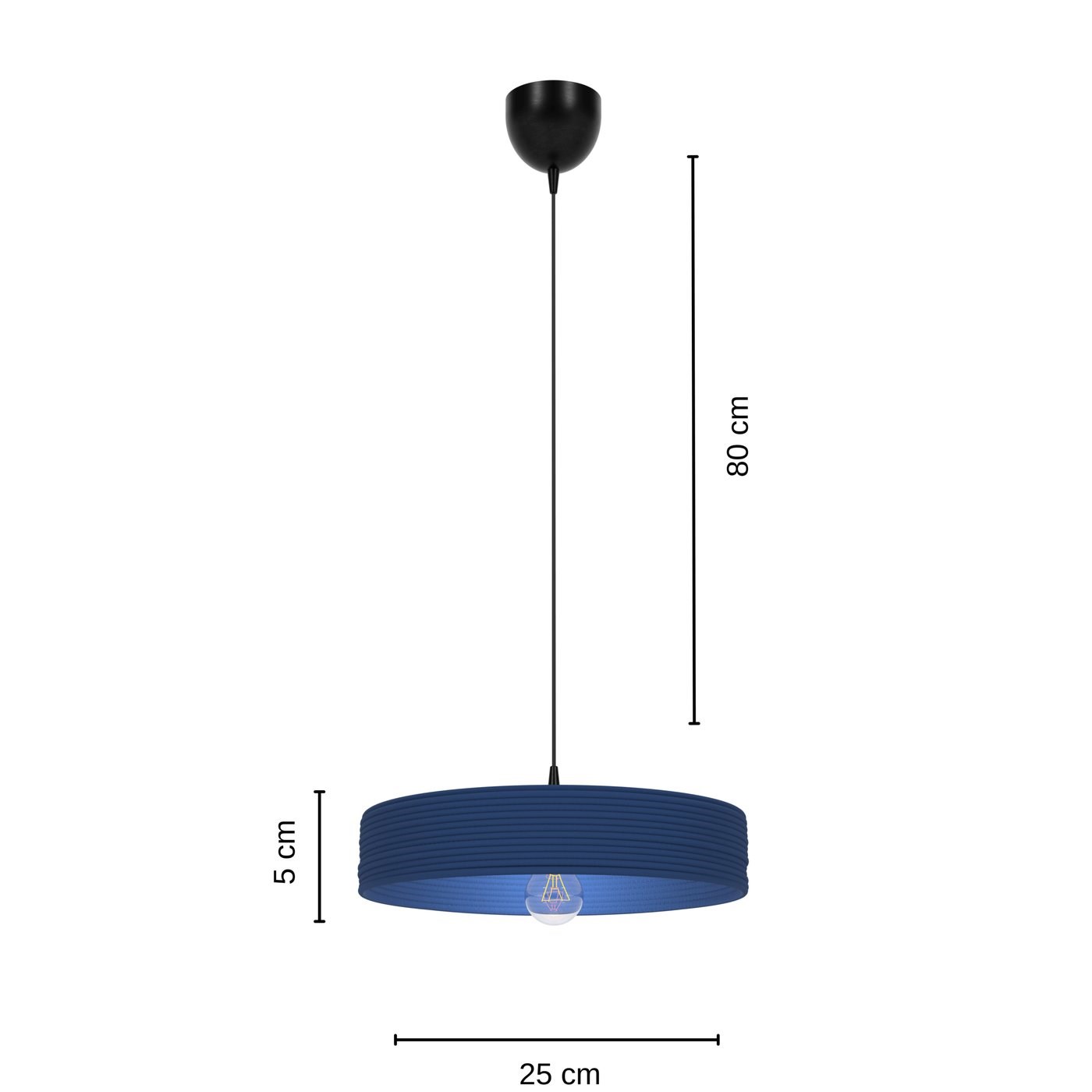 Nest El Yapımı Dekoratif Tasarım Jüt Avize M (Mavi, 300gr.)
