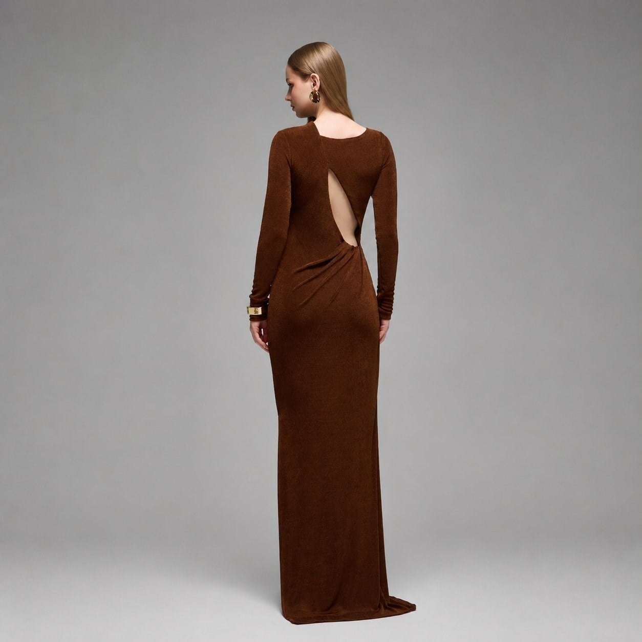 Neve Cut-out Detailed & Draped Maxi Dress
