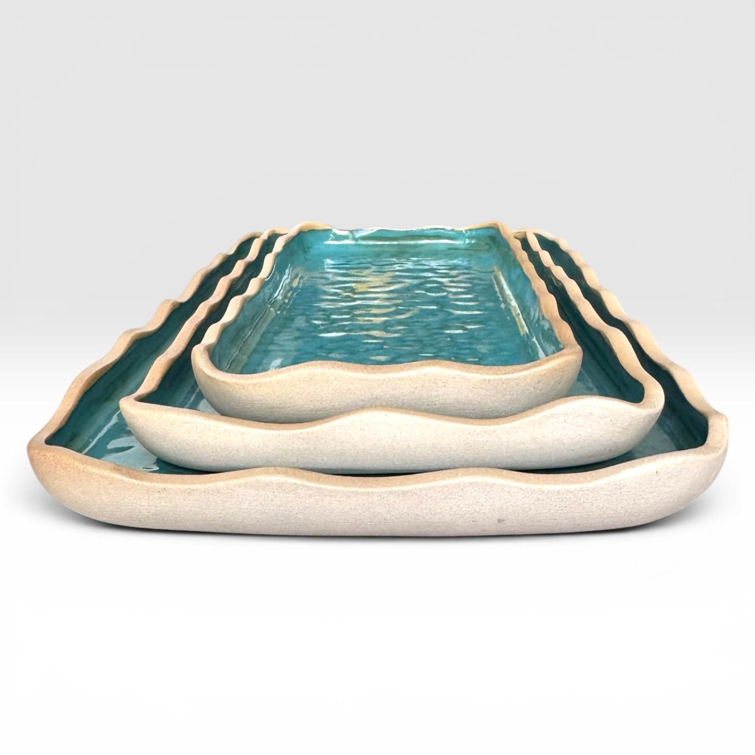 Ocean Teal Shoreline Serving Set