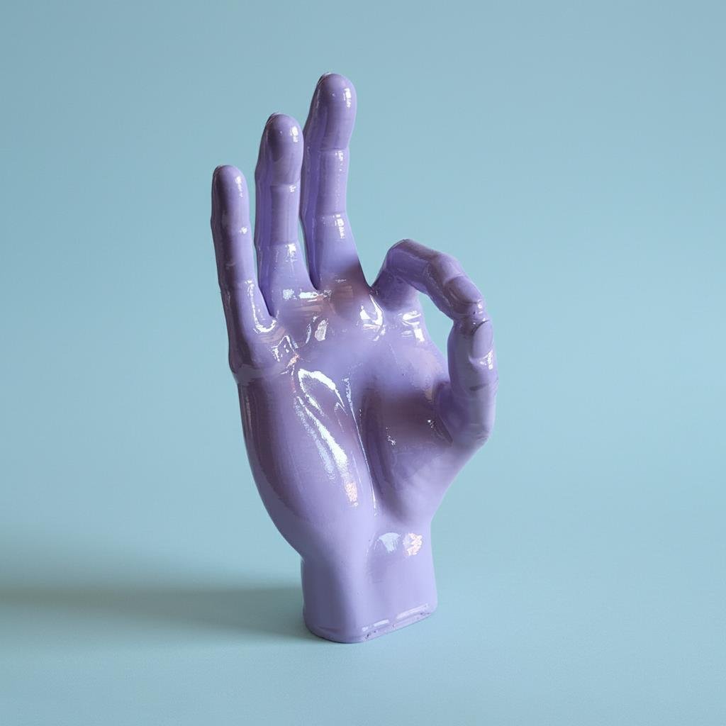 Okey El Figürü | Pastel Mor
