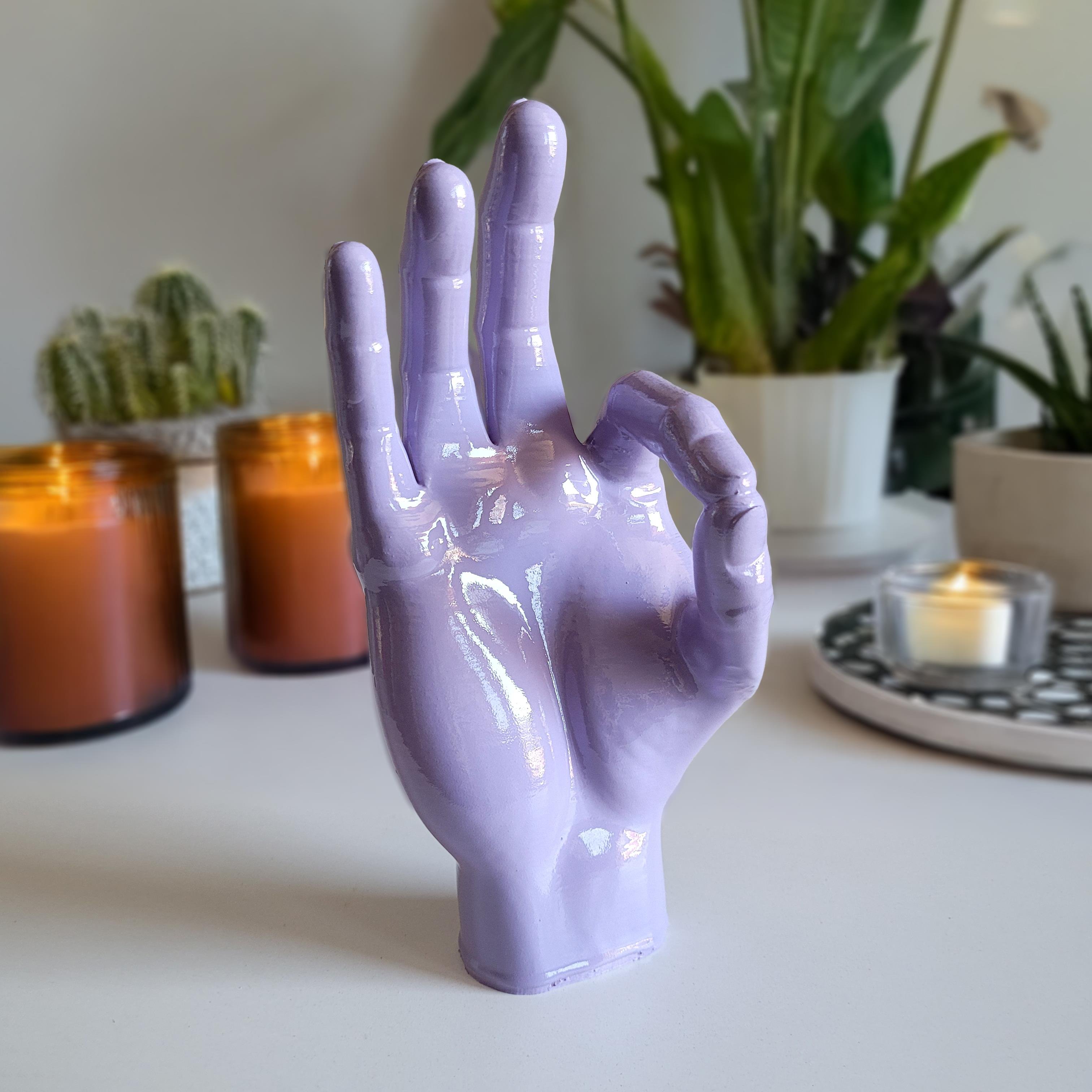 Okey El Figürü | Pastel Mor