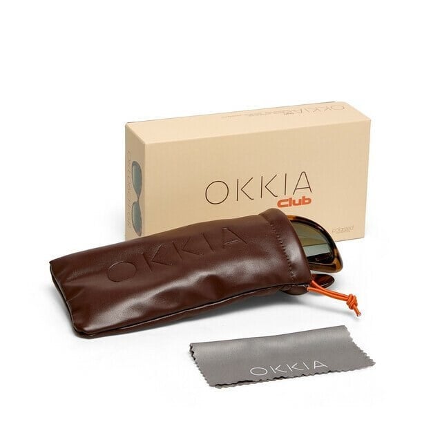 Okkia Club Procıda Yeşil Lens Polarize Güneş Gözlüğü Klasik Havana
