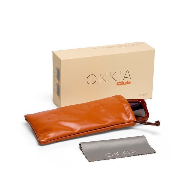 Okkia Club VULCANO Siyah Lens Polarize Güneş Gözlüğü Bal Rengi