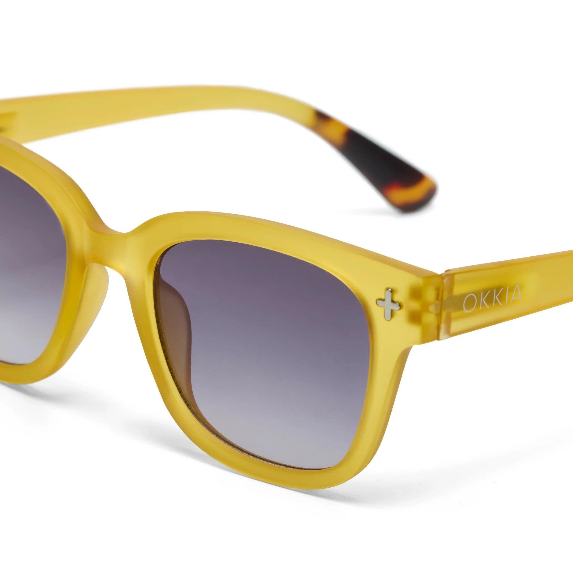 Okkia Giovanni Siyah Lens Unisex Güneş Gözlüğü Sarı