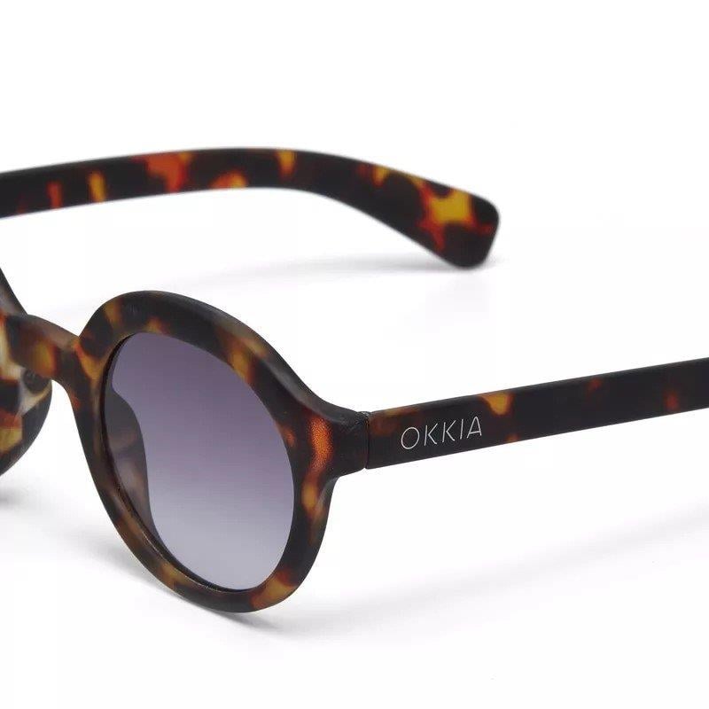 Okkia Lauro Unisex Yuvarlak Güneş Gözlüğü Klasik Havana Siyah Gradyan
