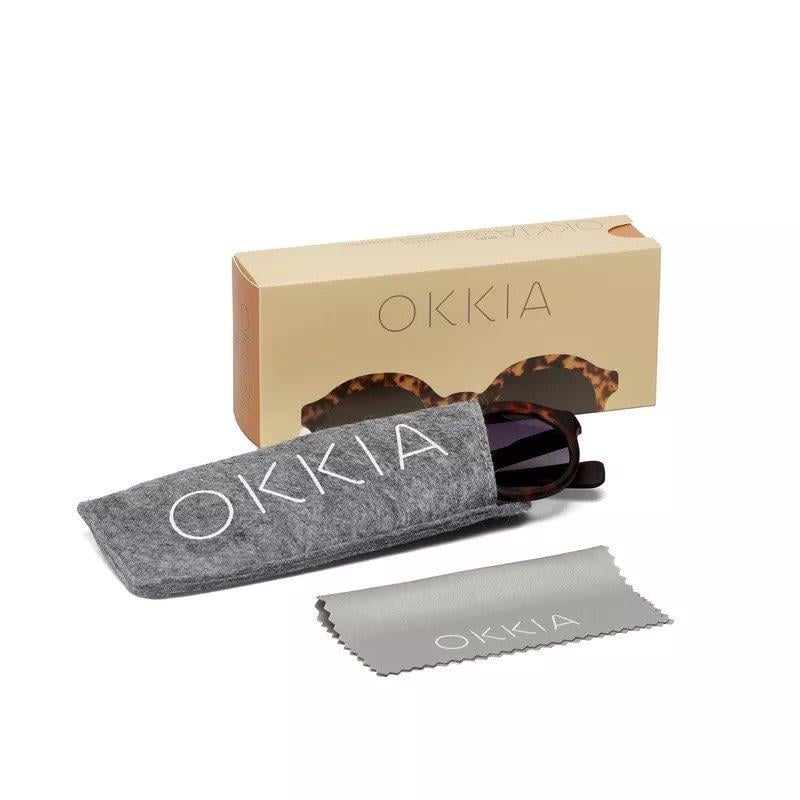 Okkia Lauro Unisex Yuvarlak Güneş Gözlüğü Klasik Havana Siyah Gradyan