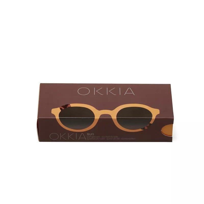 Okkia Lauro Unisex Yuvarlak Sarı Havana Güneş Gözlüğü Siyah Gradyan