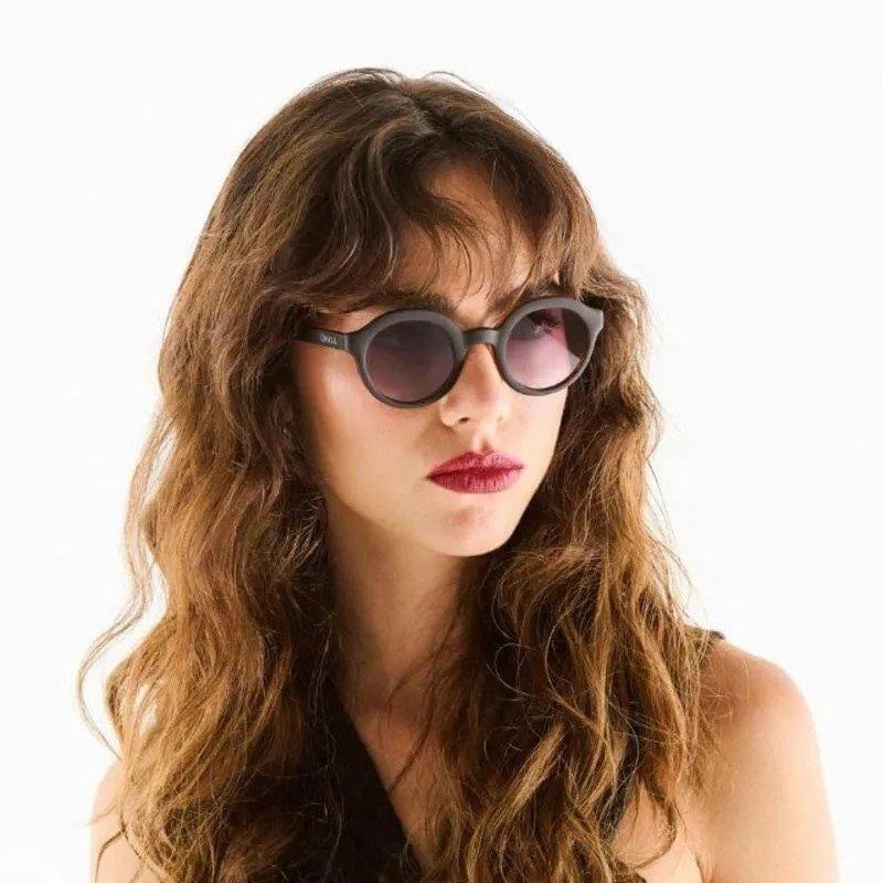 Okkia Lauro Unisex Yuvarlak Siyah Havana Güneş Gözlüğü Siyah Gradyan
