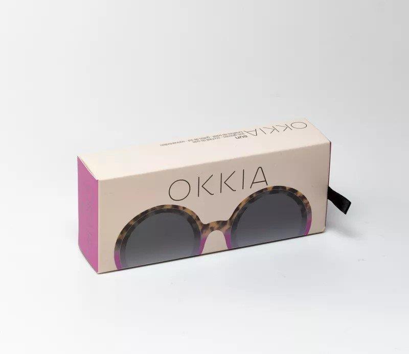 Okkia Monica Unisex  Büyük Yuvarlak Güneş Gözlüğü Havana Pembesi