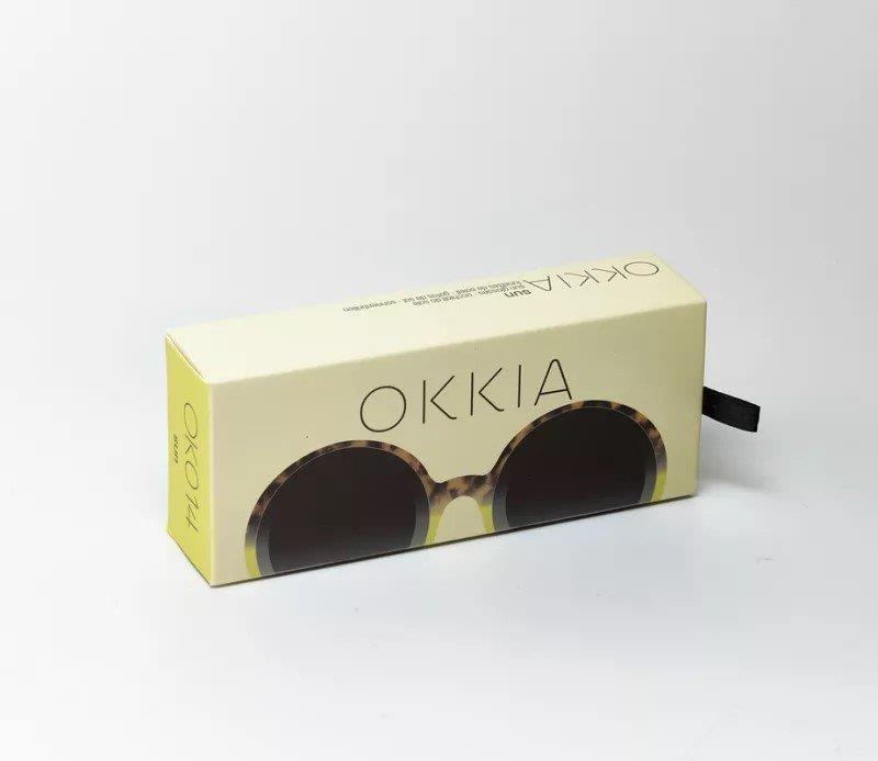 Okkia Monica Unisex  Büyük Yuvarlak Güneş Gözlüğü Havana Sarısı