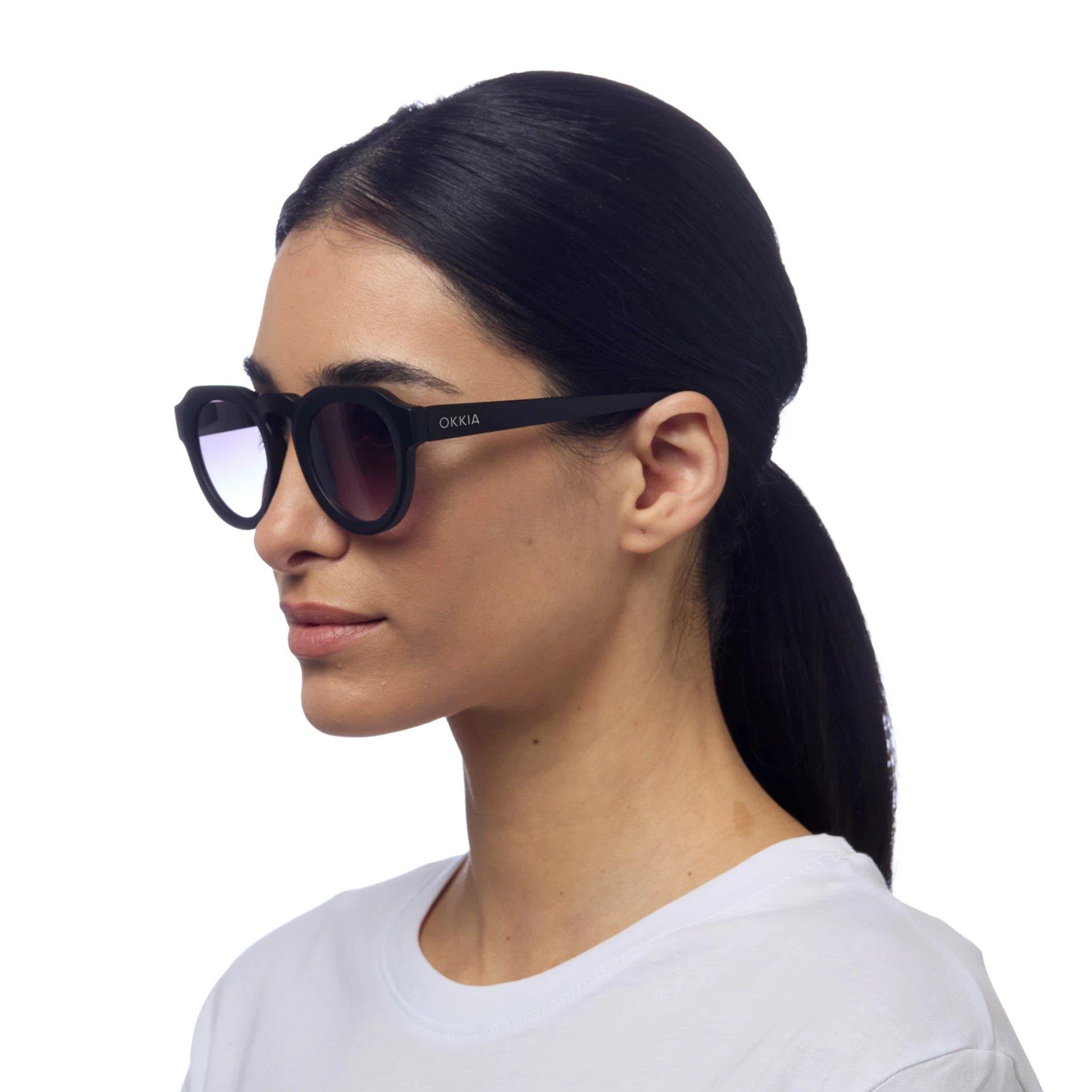 Okkia Zeno Round Unisex Güneş Gözlüğü Siyah