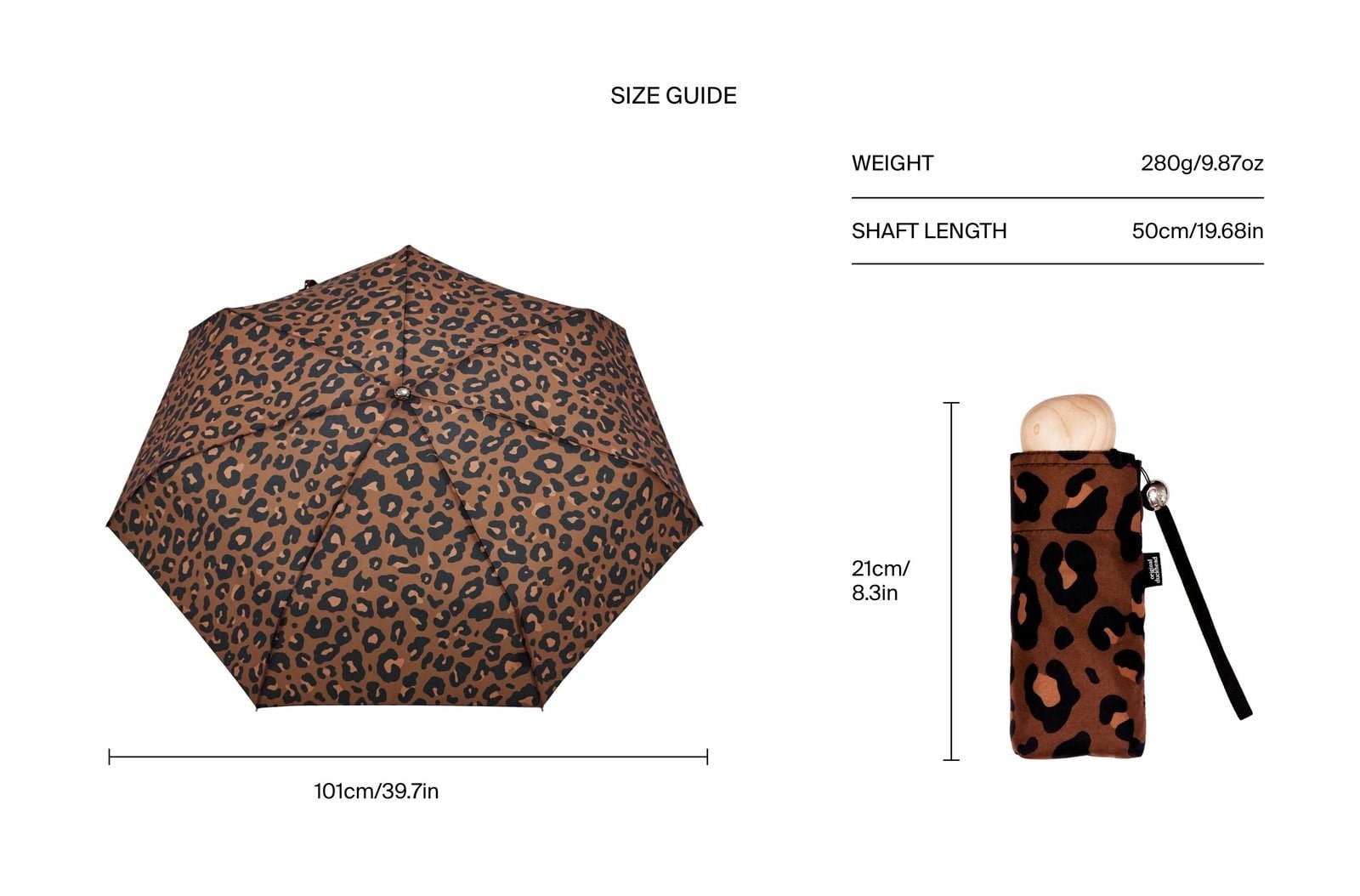 Original Duckhead The Mini ultra kompakt şemsiye Leopar