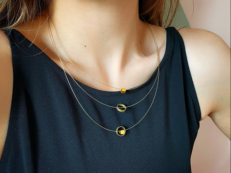 Persona Minimal - Katmanlı Kolye - Çoklu Kolye - Üçlü - Altın Kaplama - Kolye