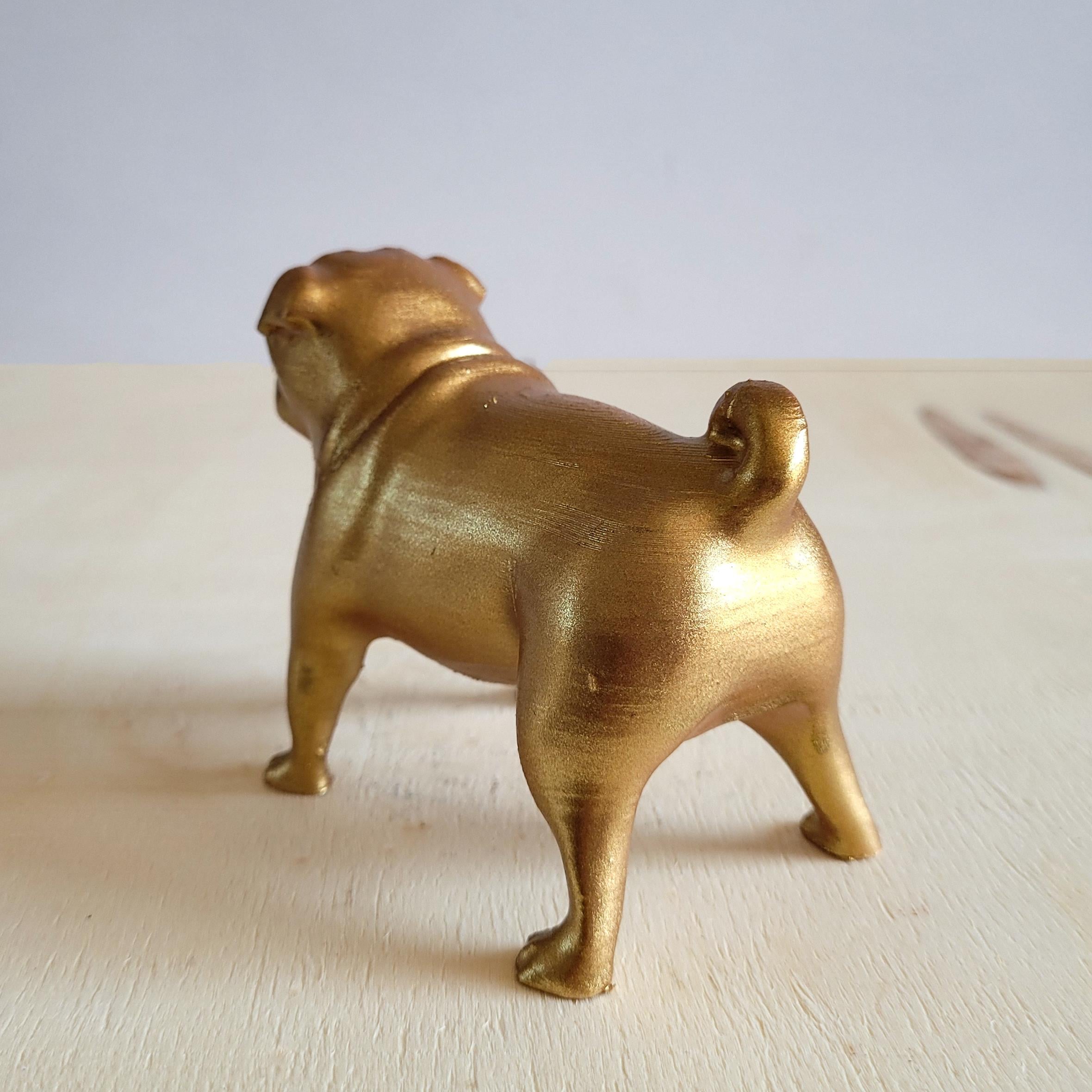 Pug Köpek Figürü | Antik Gold