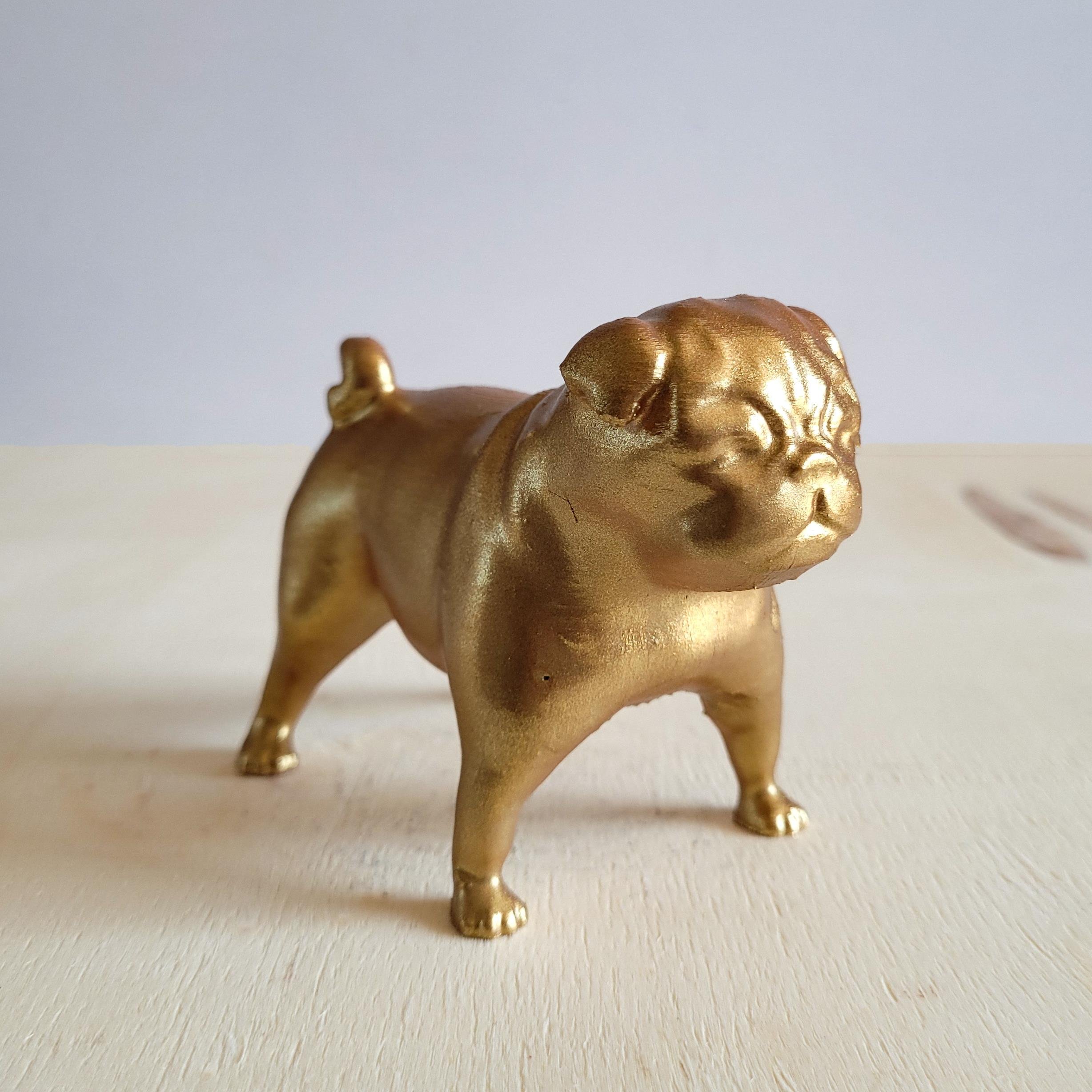 Pug Köpek Figürü | Antik Gold