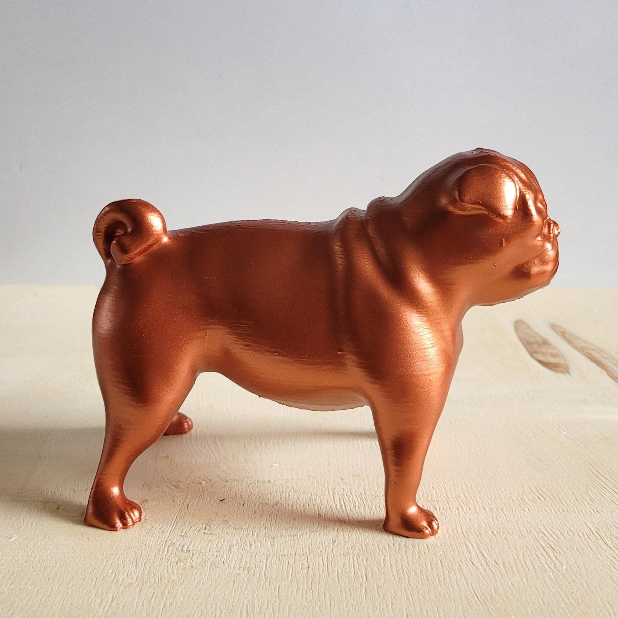 Pug Köpek Figürü | Bakır