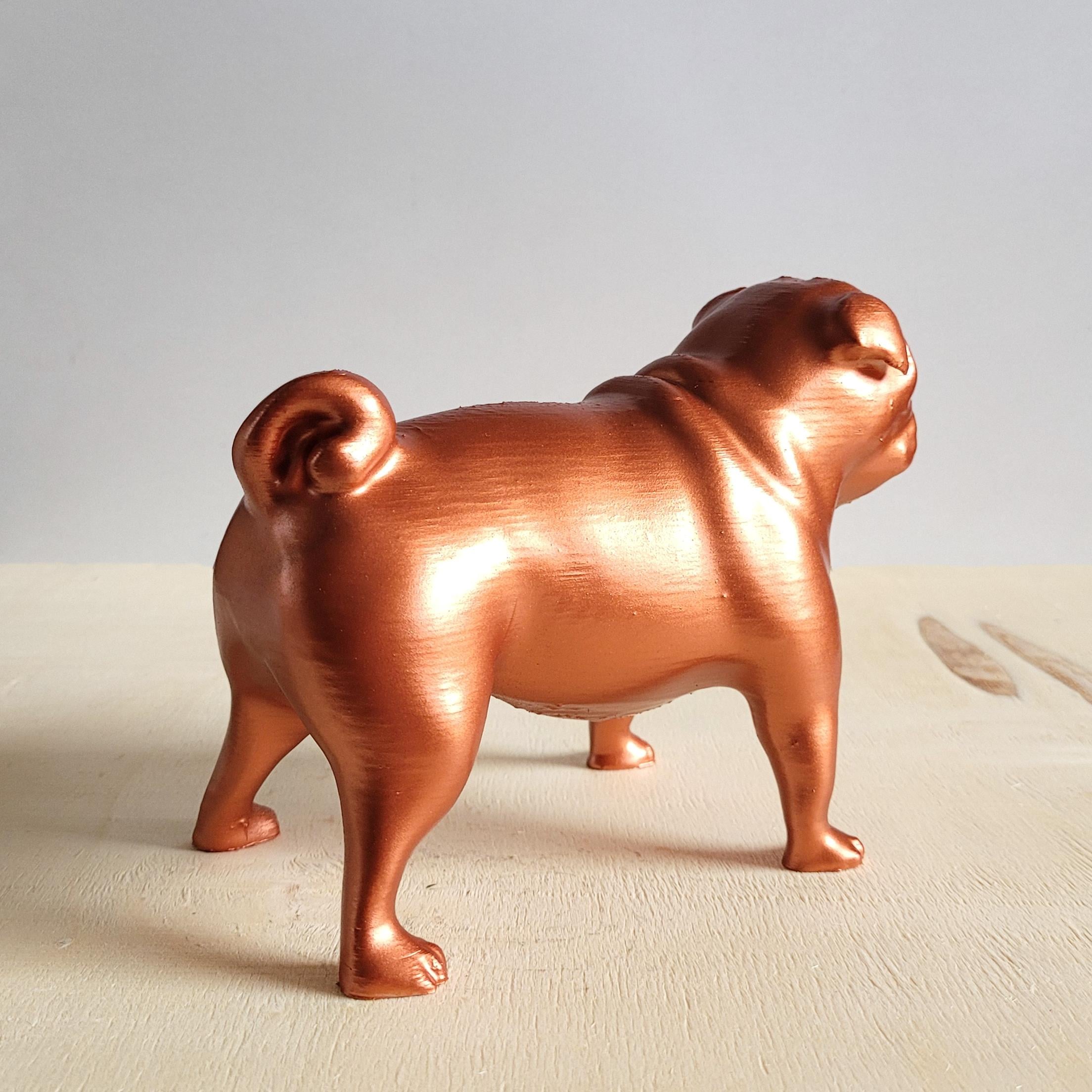 Pug Köpek Figürü | Bakır
