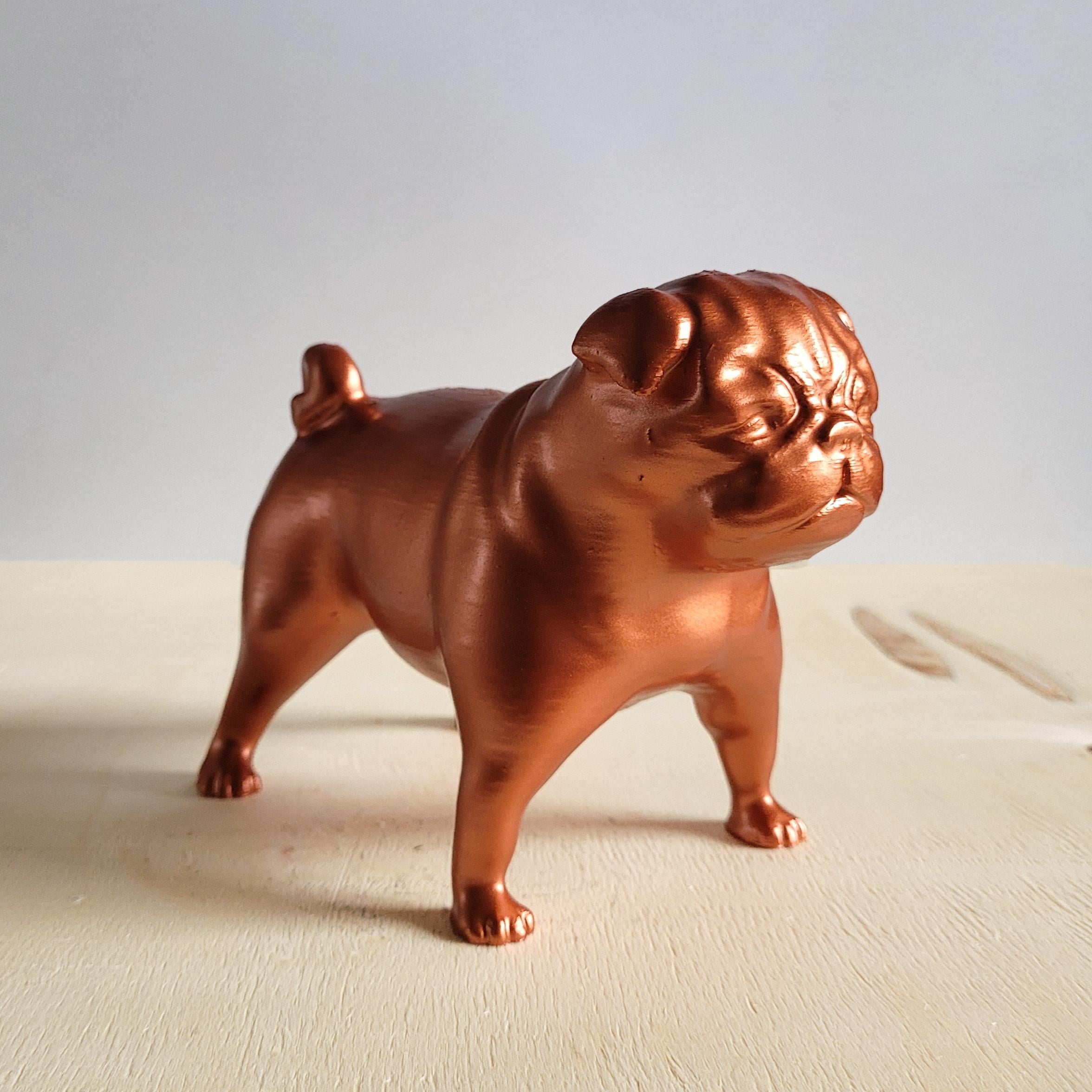 Pug Köpek Figürü | Bakır