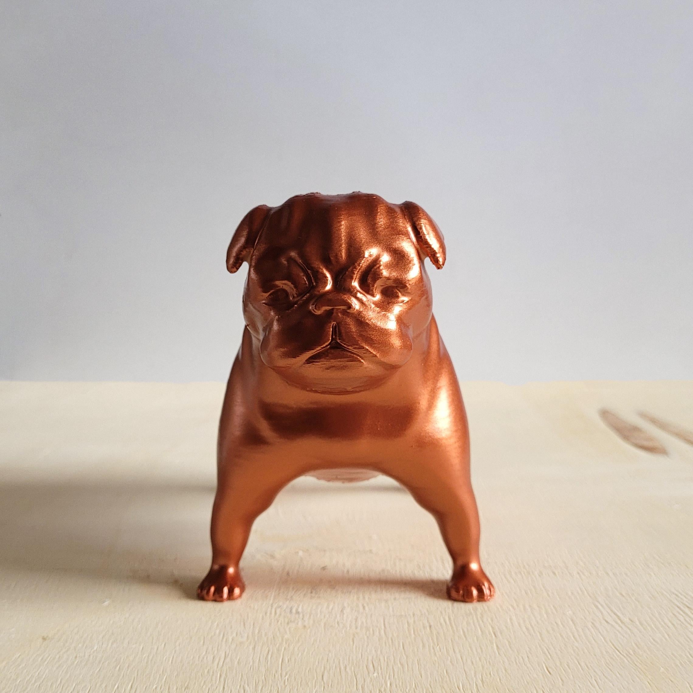 Pug Köpek Figürü | Bakır