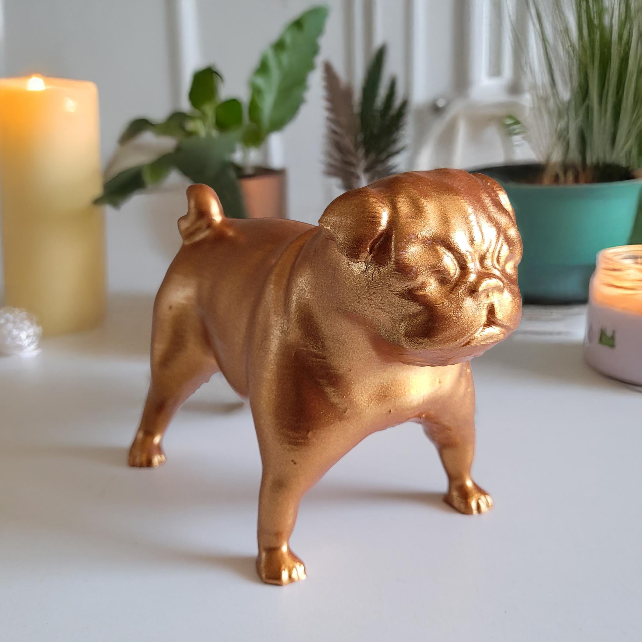 Pug Köpek Figürü | Bronz